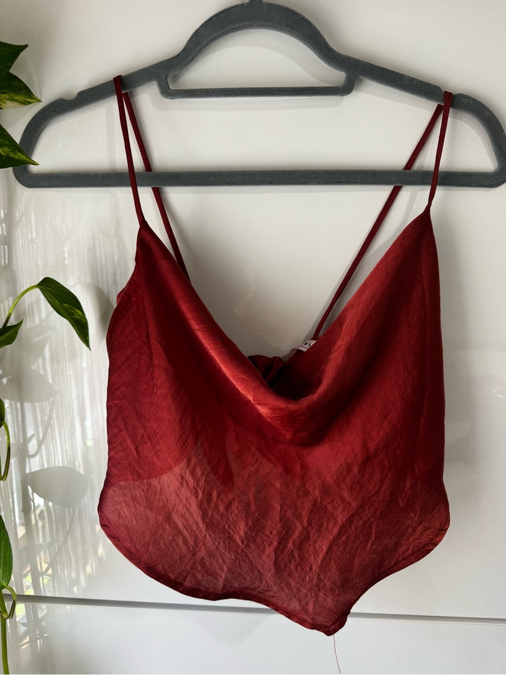 Blue Blush Rust Red Slip Top